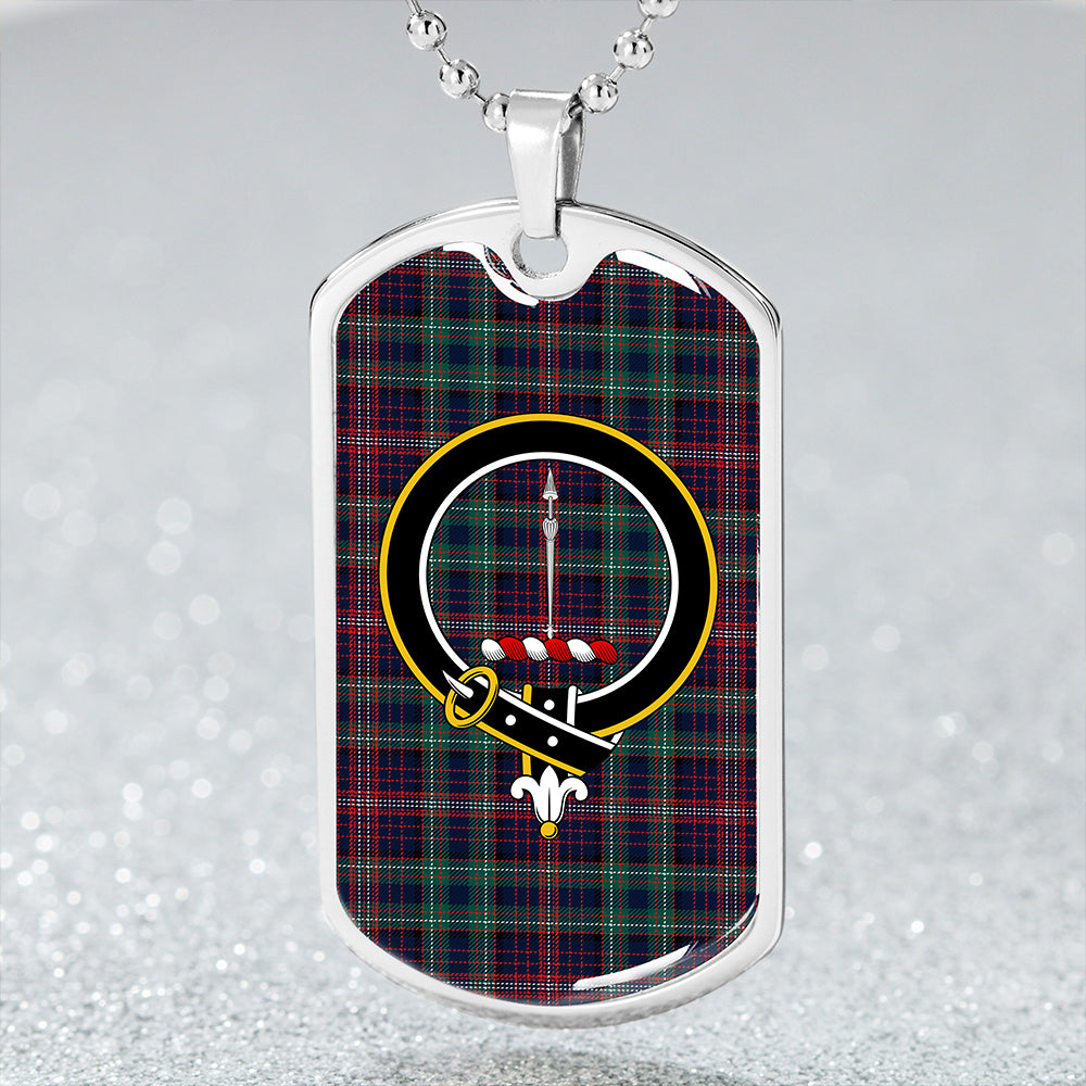 Rankin Modern Clan Badge Classic Tartan Dog Tag Necklace