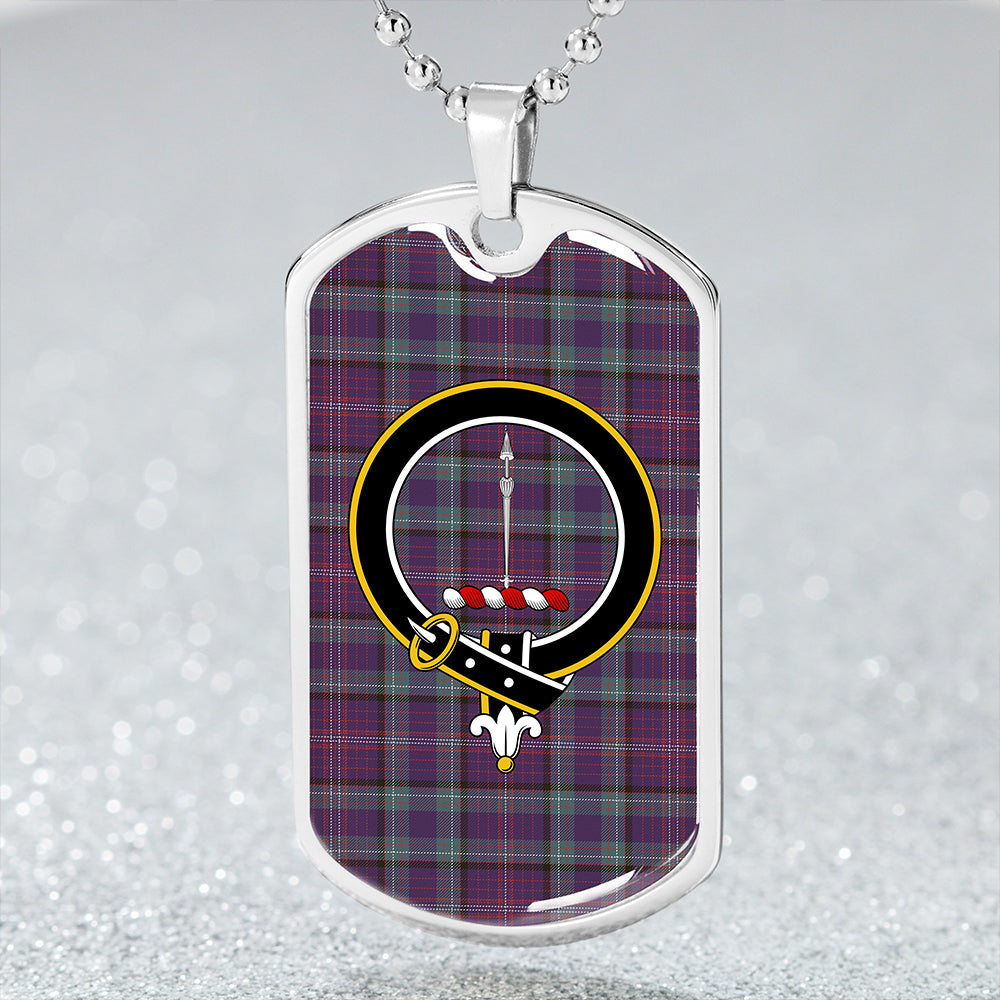 Rankin Weathered Clan Badge Classic Tartan Dog Tag Necklace