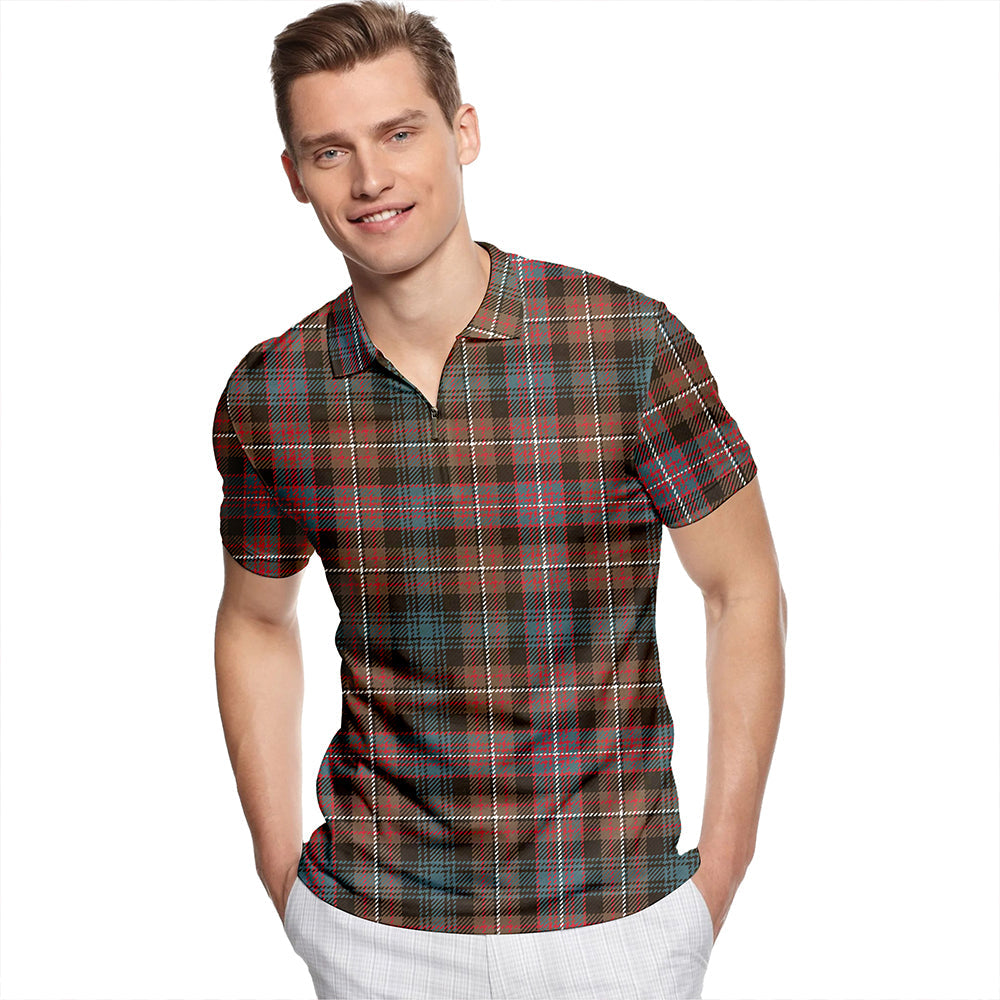 Rankin #2 Weathered Tartan Classic Lapel Zip Short Sleeve Polo