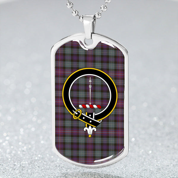 Rankin #3 Weathered Clan Badge Classic Tartan Dog Tag Necklace