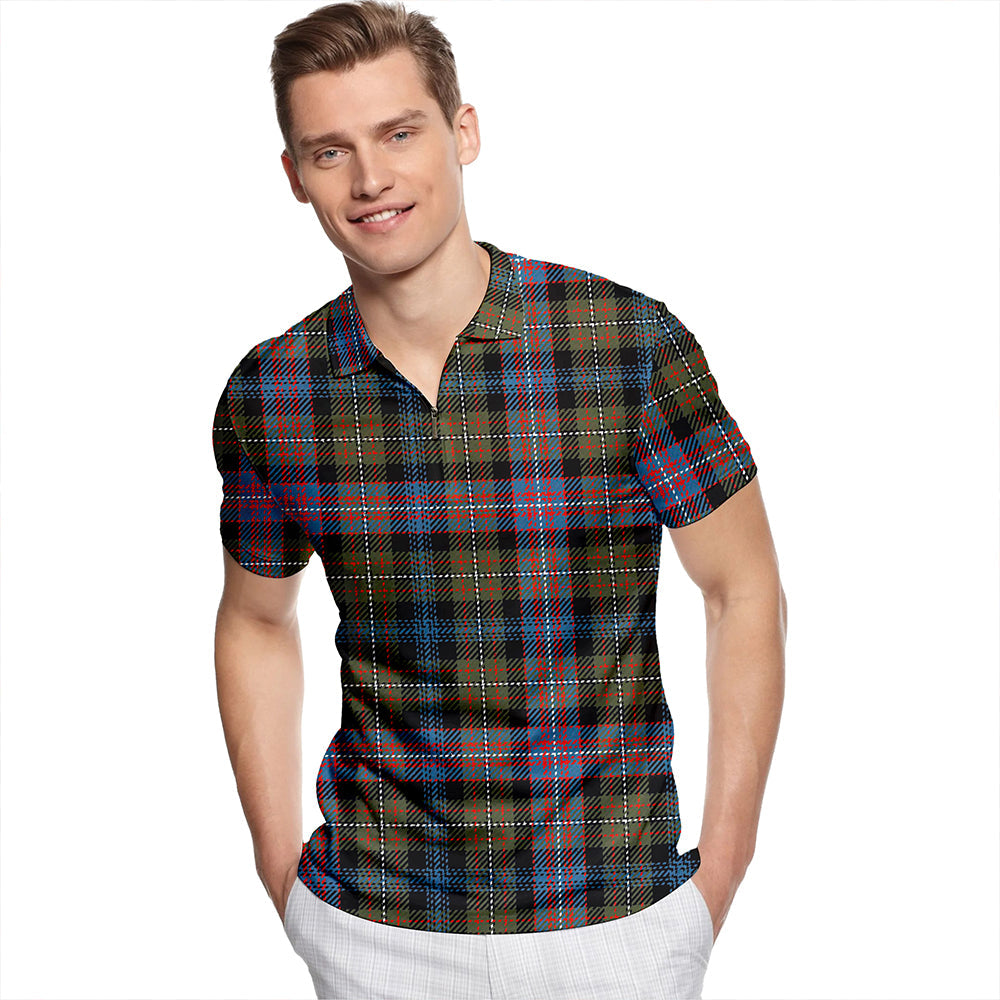 Rankin / Rankine Ancient Tartan Classic Lapel Zip Short Sleeve Polo