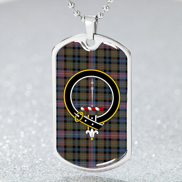 Rankin / Rankine Ancient Clan Badge Classic Tartan Dog Tag Necklace