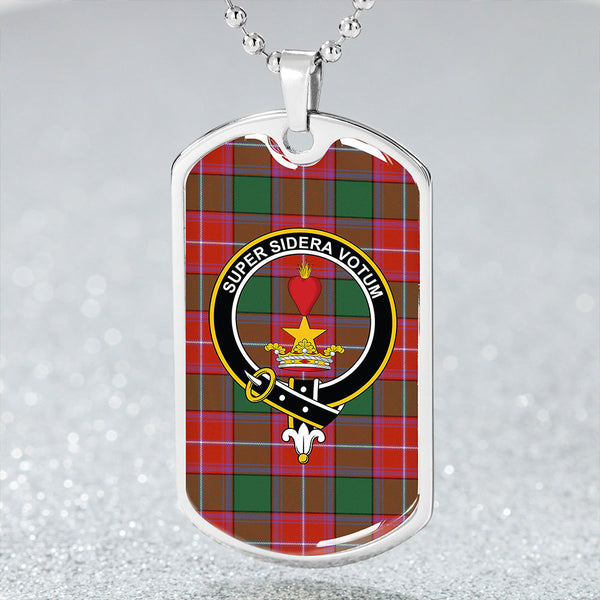 Rattray Ancient Clan Badge Classic Tartan Dog Tag Necklace