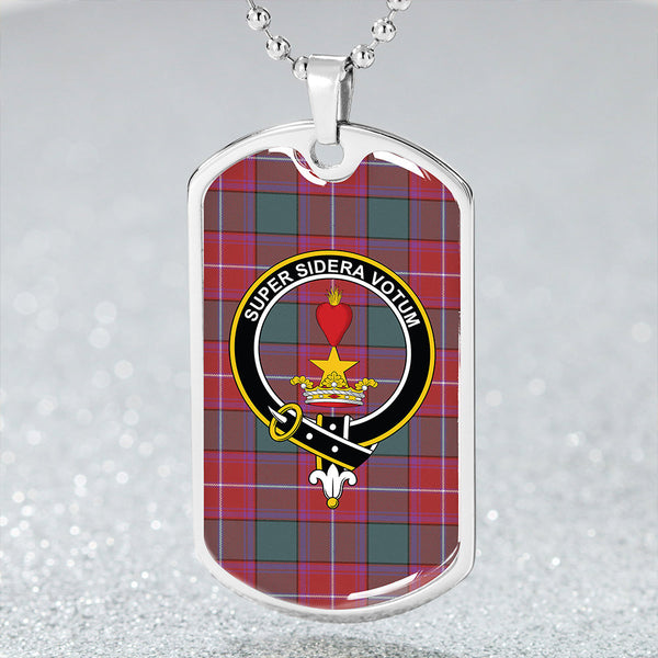 Rattray Weathered Clan Badge Classic Tartan Dog Tag Necklace