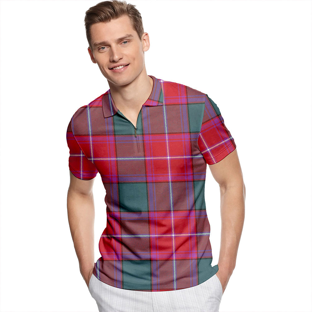 Rattray Weathered Tartan Classic Lapel Zip Short Sleeve Polo