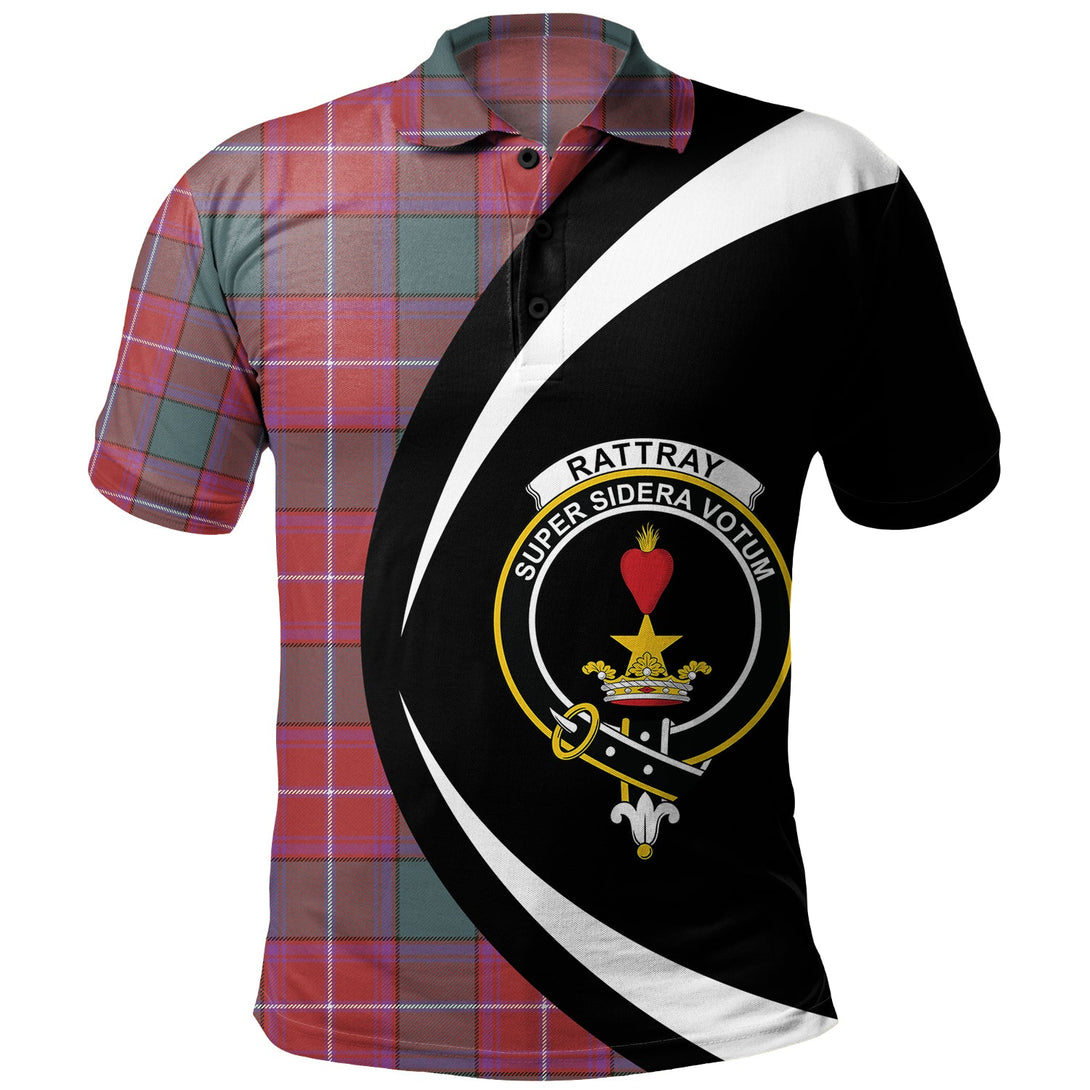 Rattray Weathered Clan Badge Tartan Polo Shirt Circle Style Personalized