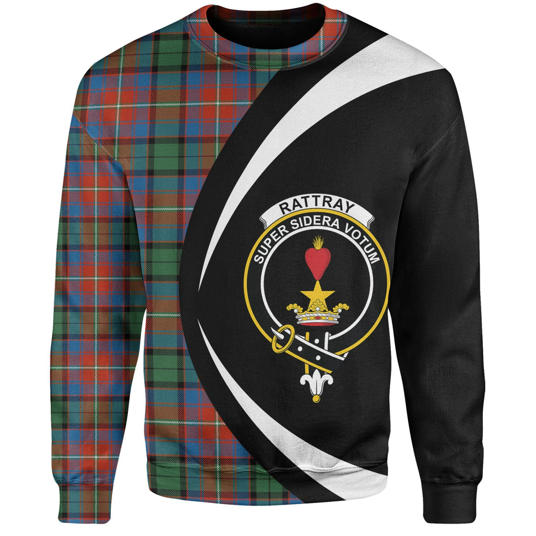 Rattray of Lude Ancient Clan Badge Tartan Sweatshirt Circle Style Personalized