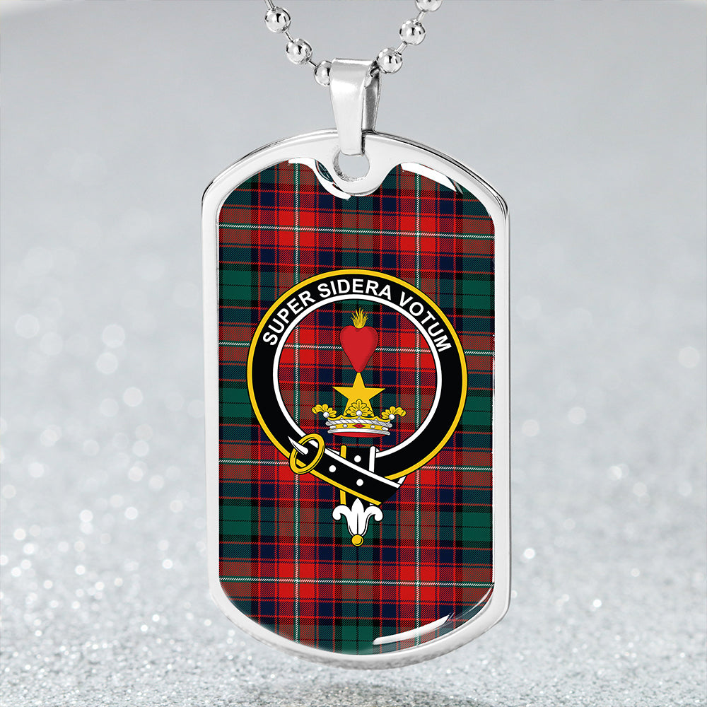 Rattray of Lude Modern Clan Badge Classic Tartan Dog Tag Necklace