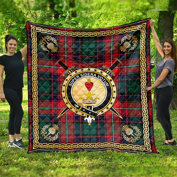 Rattray of Lude Modern Clan Badge Tartan Premium Quilt Celtic Shield