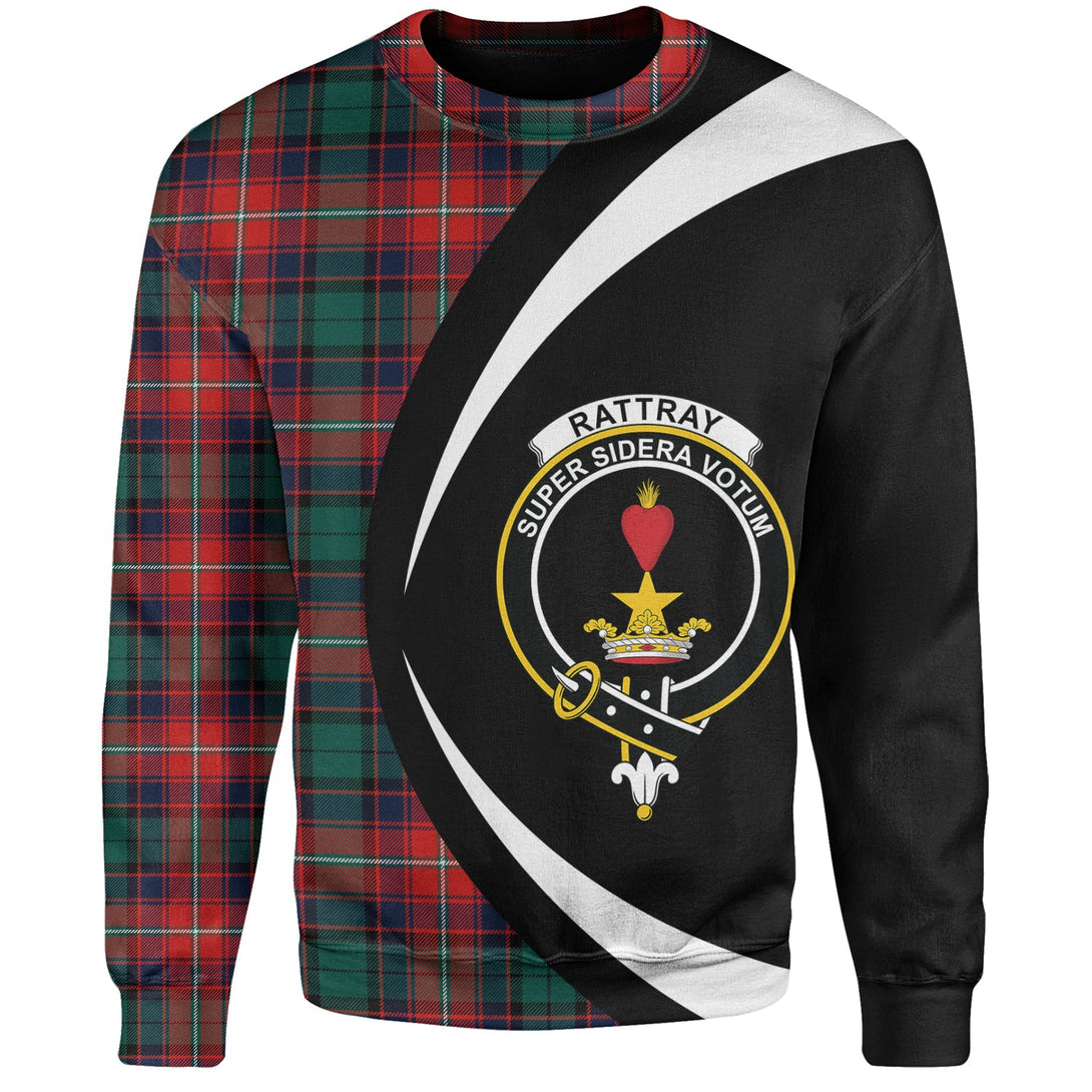 Rattray of Lude Modern Clan Badge Tartan Sweatshirt Circle Style Personalized