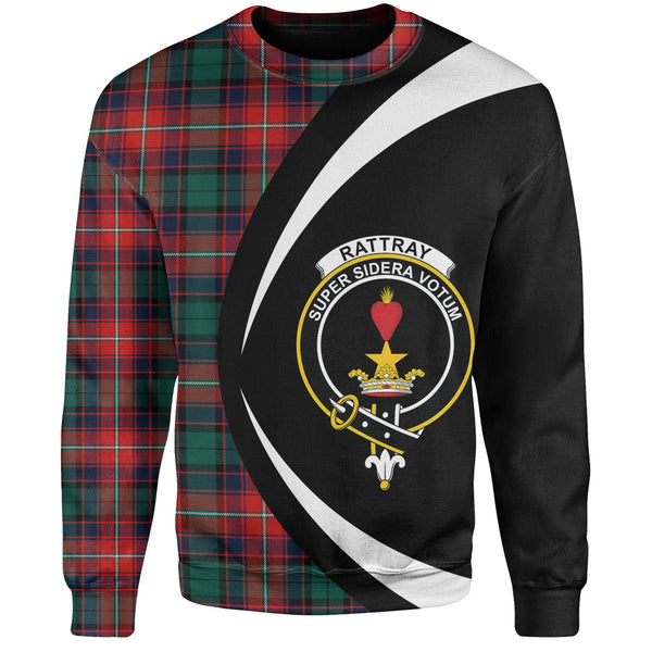 Rattray of Lude Modern Clan Badge Tartan Sweatshirt Circle Style Personalized