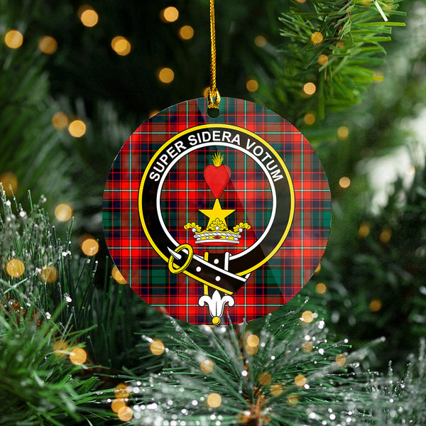 Rattray of Lude Modern Clan Badge Tartan Plastic Christmas Ornaments