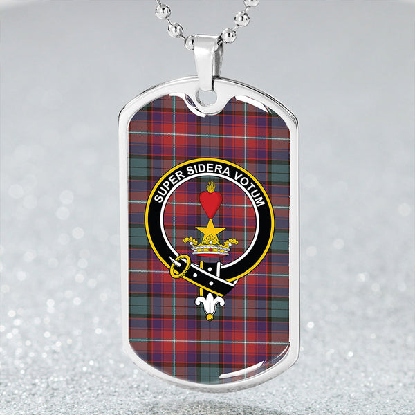 Rattray of Lude Weathered Clan Badge Classic Tartan Dog Tag Necklace