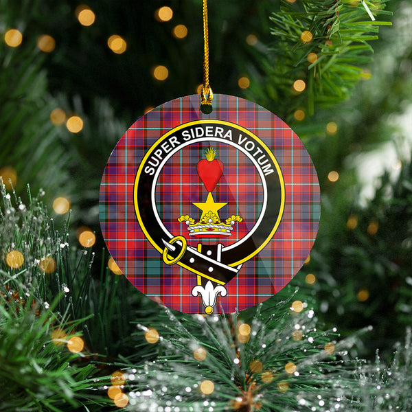 Rattray of Lude Weathered Clan Badge Tartan Plastic Christmas Ornaments