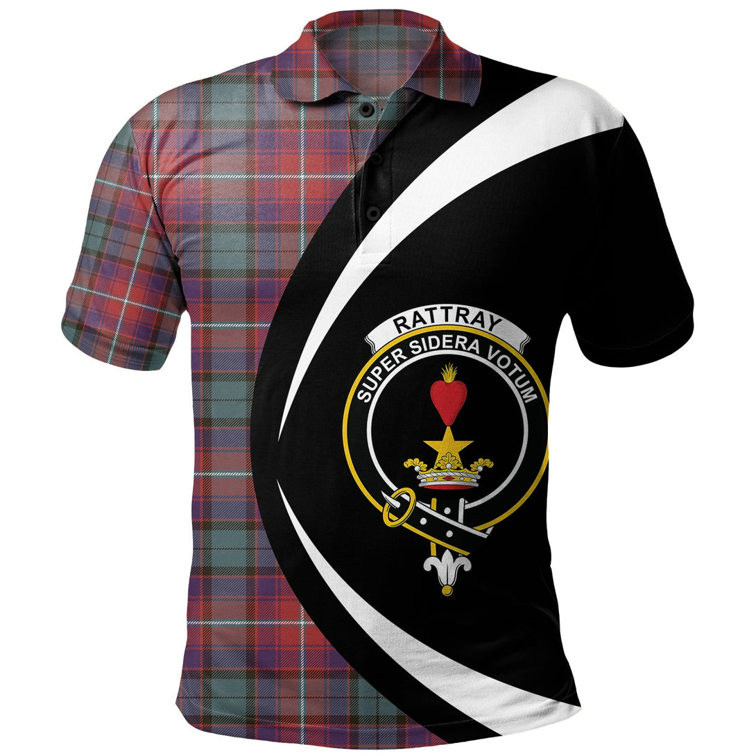 Rattray of Lude Weathered Clan Badge Tartan Polo Shirt Circle Style Personalized