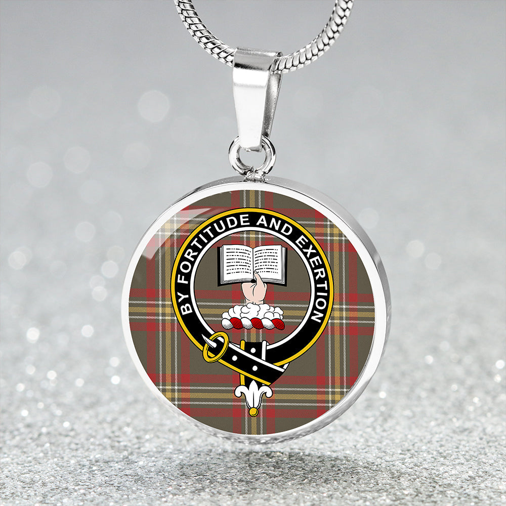 Reid 1939 Weathered Clan Badge Tartan Classic Circle Necklace