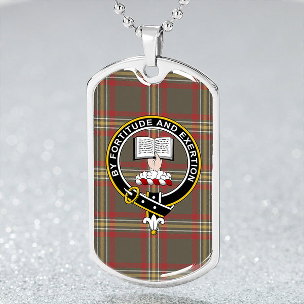 Reid 1939 Weathered Clan Badge Classic Tartan Dog Tag Necklace