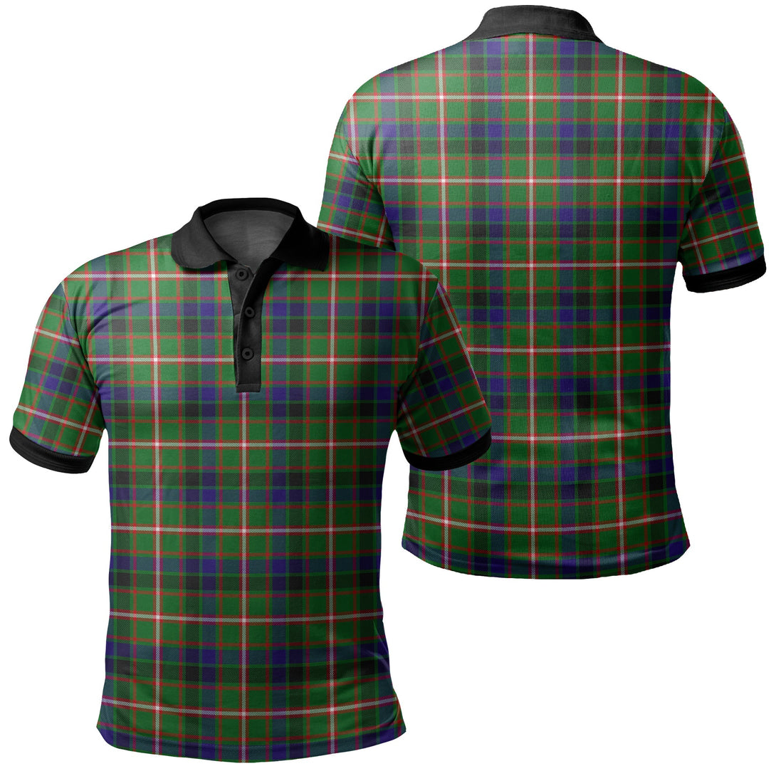 Reid Green Tartan Classic Polo Shirt Black Neck 2 Style