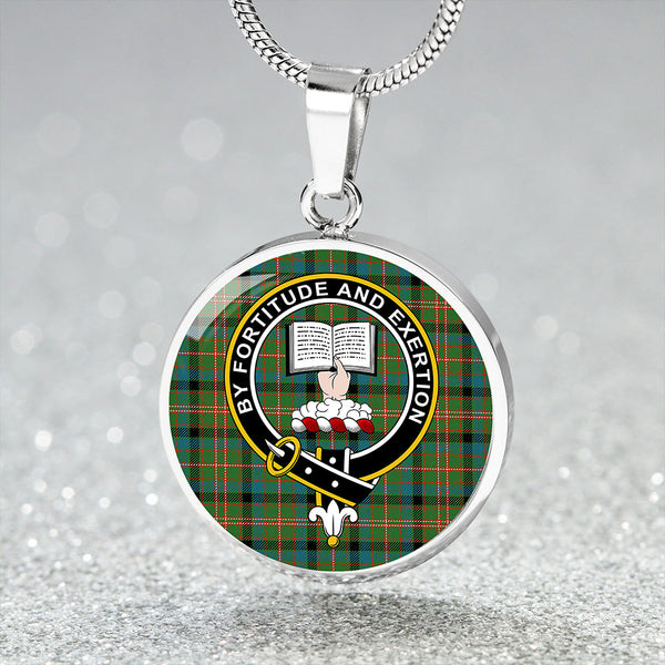 Reid Green Ancient Clan Badge Tartan Classic Circle Necklace