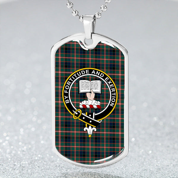 Reid Green Modern Clan Badge Classic Tartan Dog Tag Necklace