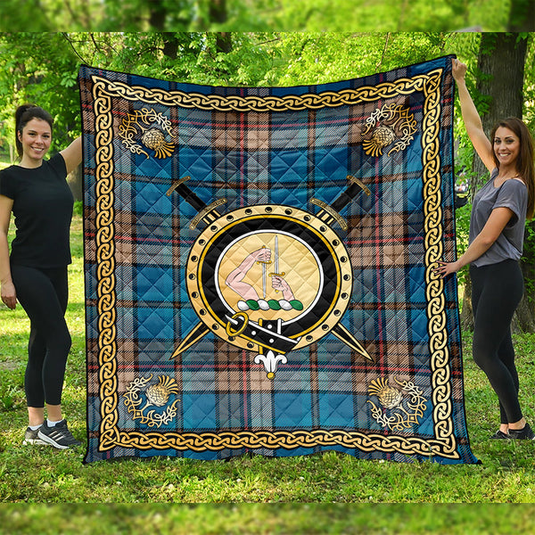 Renton Ancient Clan Badge Tartan Premium Quilt Celtic Shield