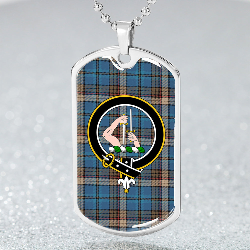 Renton Ancient Clan Badge Classic Tartan Dog Tag Necklace