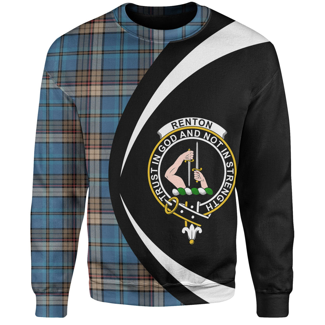 Renton Ancient Clan Badge Tartan Sweatshirt Circle Style Personalized