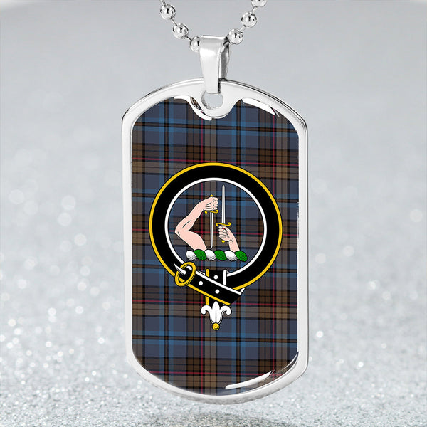 Renton Modern Clan Badge Classic Tartan Dog Tag Necklace