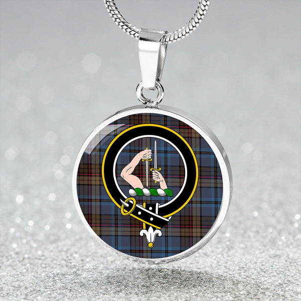 Renton Modern Clan Badge Tartan Classic Circle Necklace