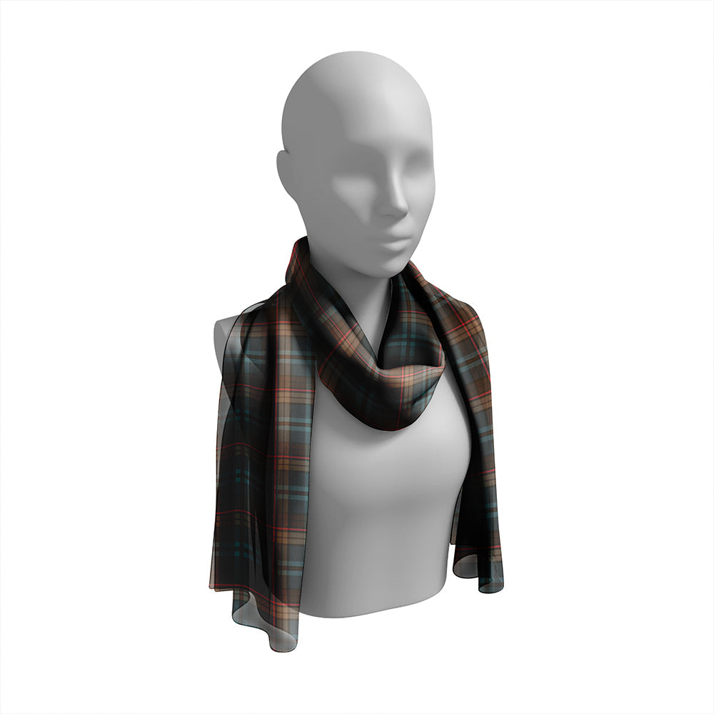 Renton Weathered Tartan Classic Silk Habotai Long Scarf