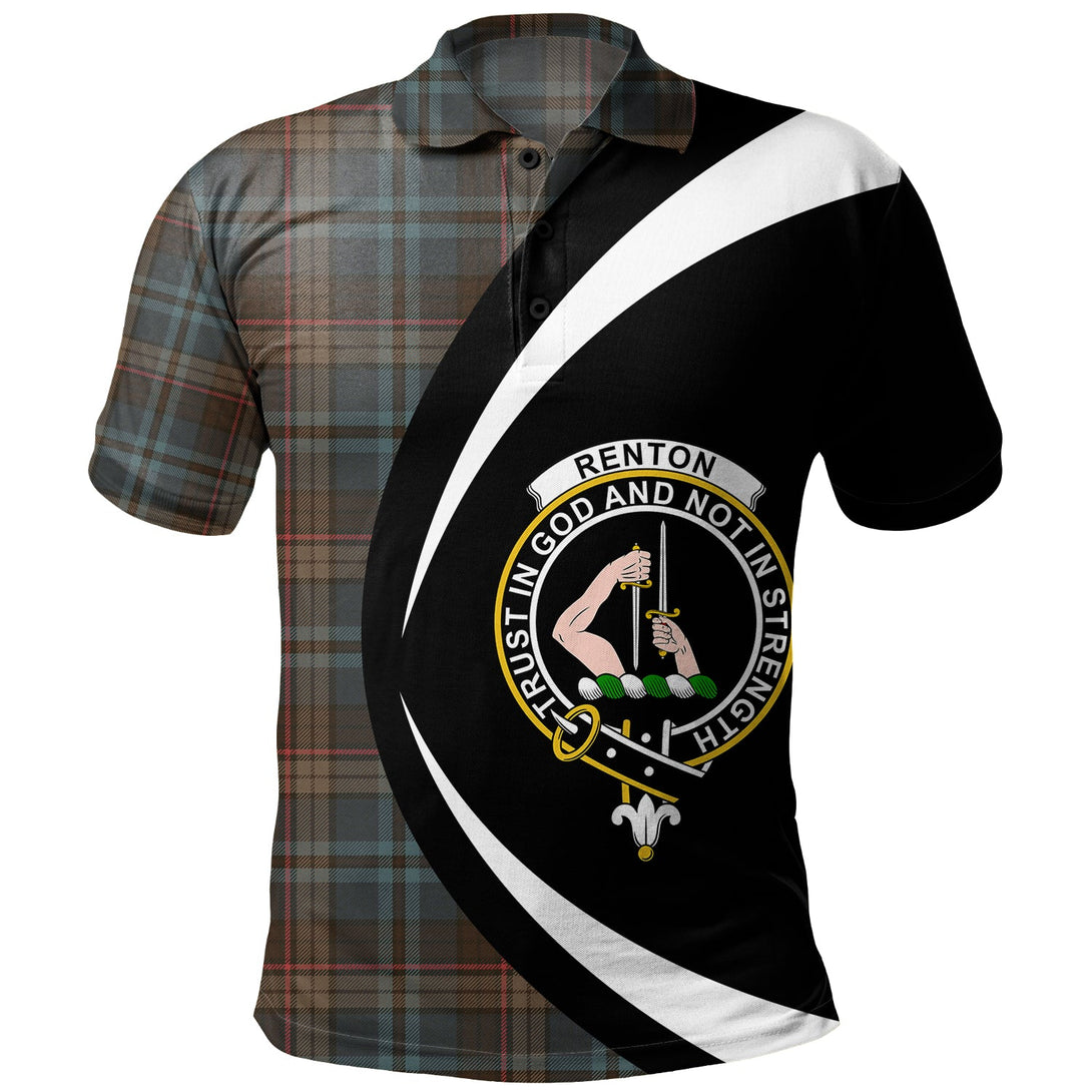 Renton Weathered Clan Badge Tartan Polo Shirt Circle Style Personalized