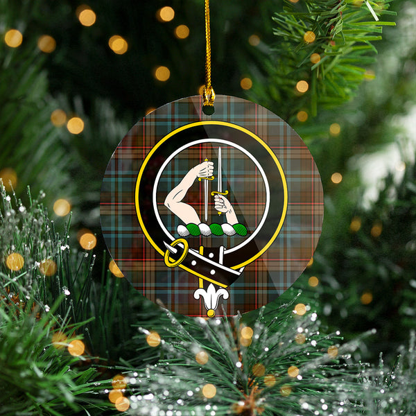 Renton Weathered Clan Badge Tartan Plastic Christmas Ornaments