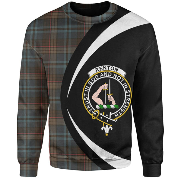 Renton Weathered Clan Badge Tartan Sweatshirt Circle Style Personalized