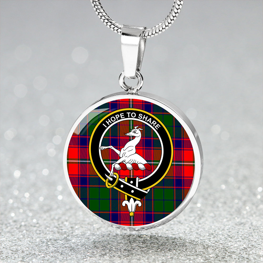 Riddell Clan Badge Tartan Classic Circle Necklace