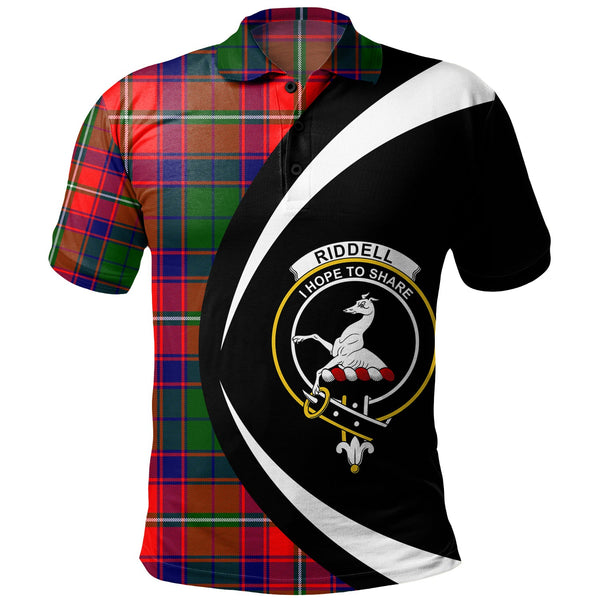 Riddell Clan Badge Tartan Polo Shirt Circle Style Personalized