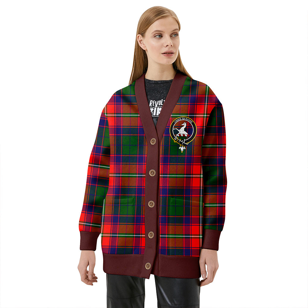 Riddell Clan Badge Tartan V-neck Cardigan