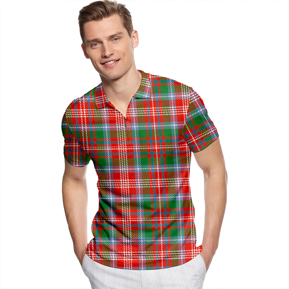 Ritchie Ancient Tartan Classic Lapel Zip Short Sleeve Polo