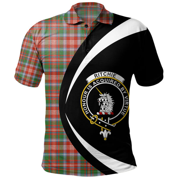 Ritchie Ancient Clan Badge Tartan Polo Shirt Circle Style Personalized