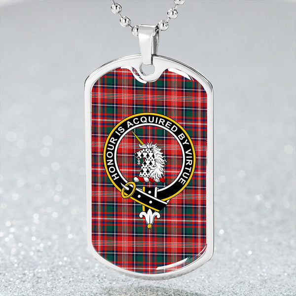 Ritchie Modern Clan Badge Classic Tartan Dog Tag Necklace