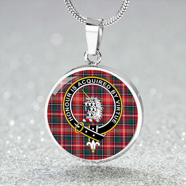 Ritchie Modern Clan Badge Tartan Classic Circle Necklace