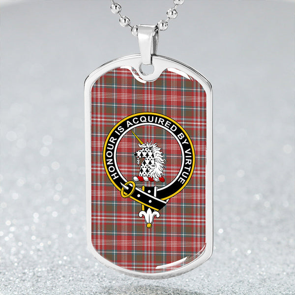 Ritchie Weathered Clan Badge Classic Tartan Dog Tag Necklace