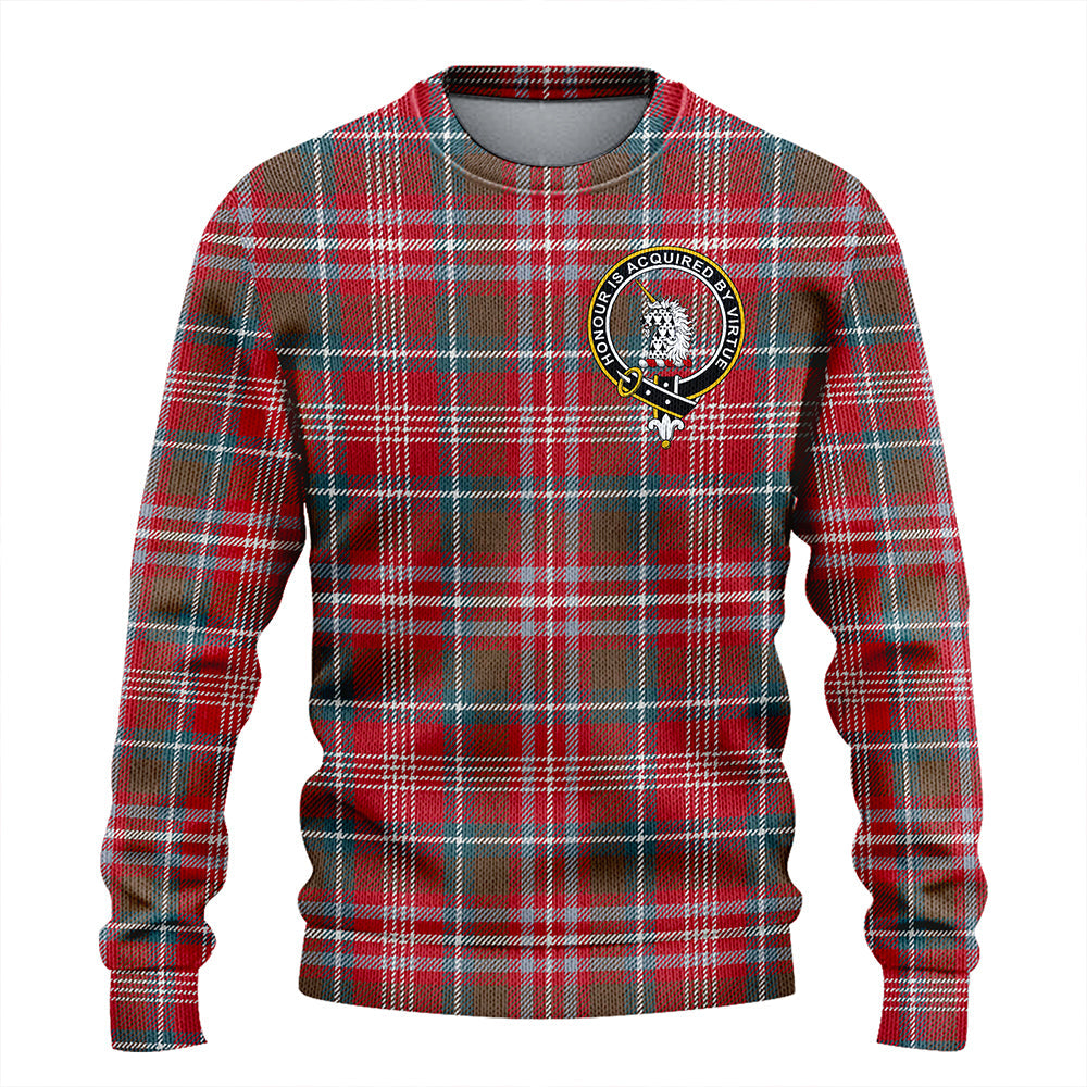 Ritchie Weathered Clan Badge Tartan Knitted Sweater