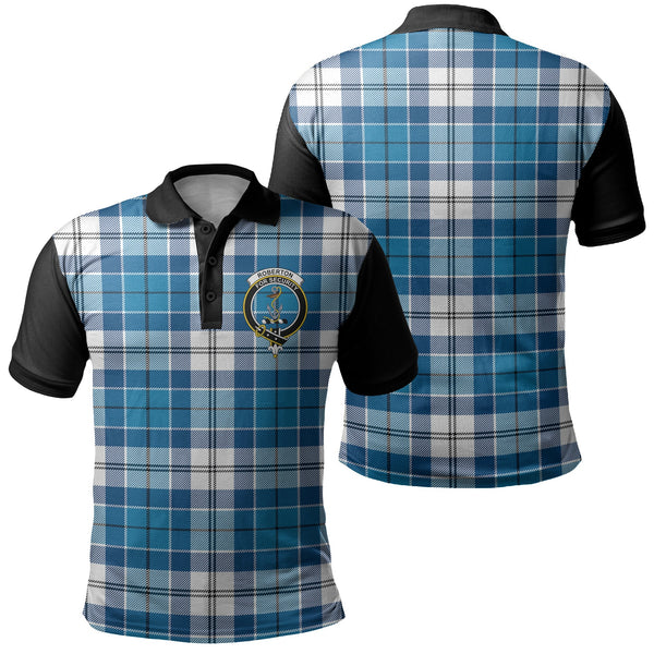 Roberton Tartan Crest Polo Shirt Black Neck 1 Style