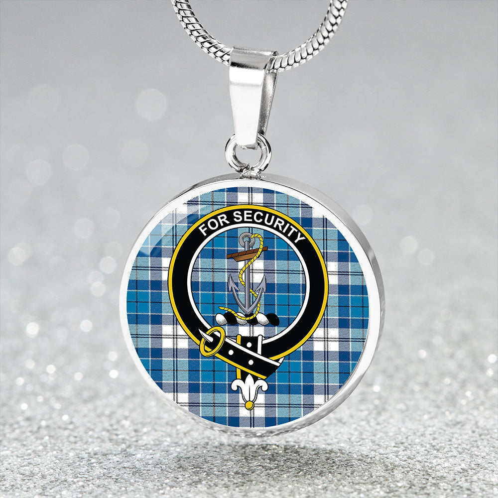 Roberton Clan Badge Tartan Classic Circle Necklace