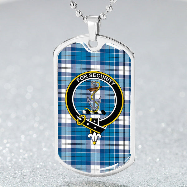 Roberton Clan Badge Classic Tartan Dog Tag Necklace