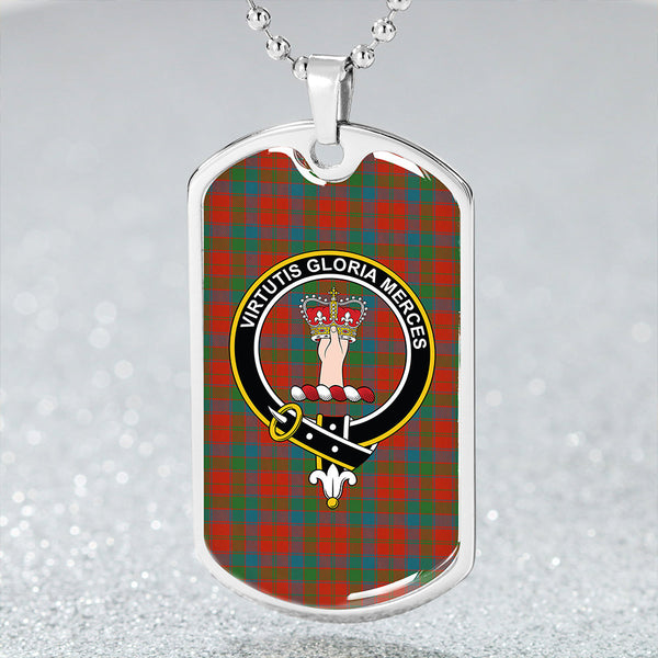 Robertson 1819 Ancient Clan Badge Classic Tartan Dog Tag Necklace