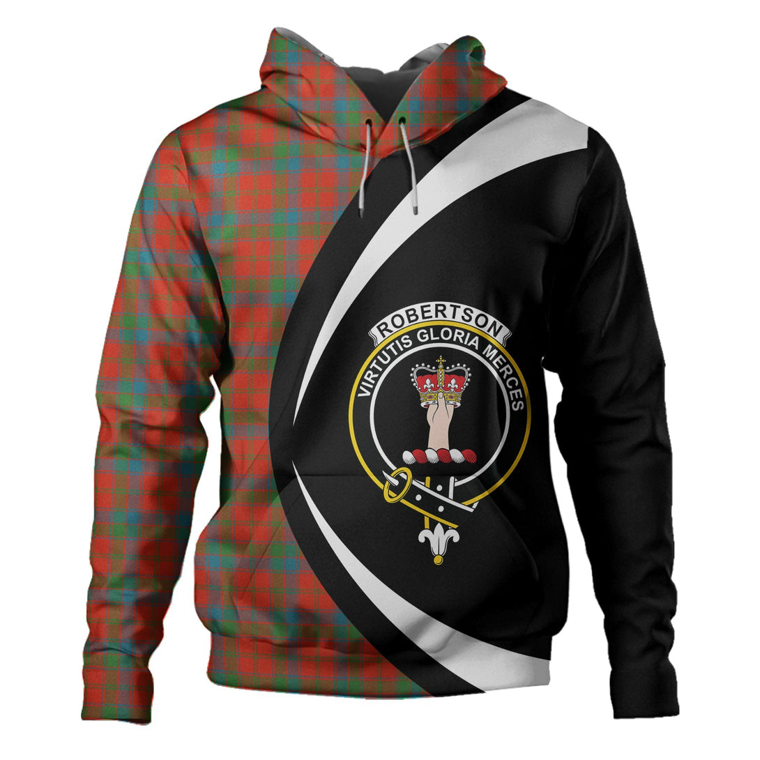 Robertson Ancient Clan Badge Tartan Hoodie Circle Style