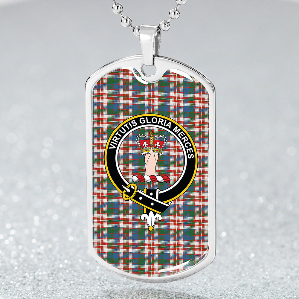 Robertson Dress #2 Ancient Clan Badge Classic Tartan Dog Tag Necklace