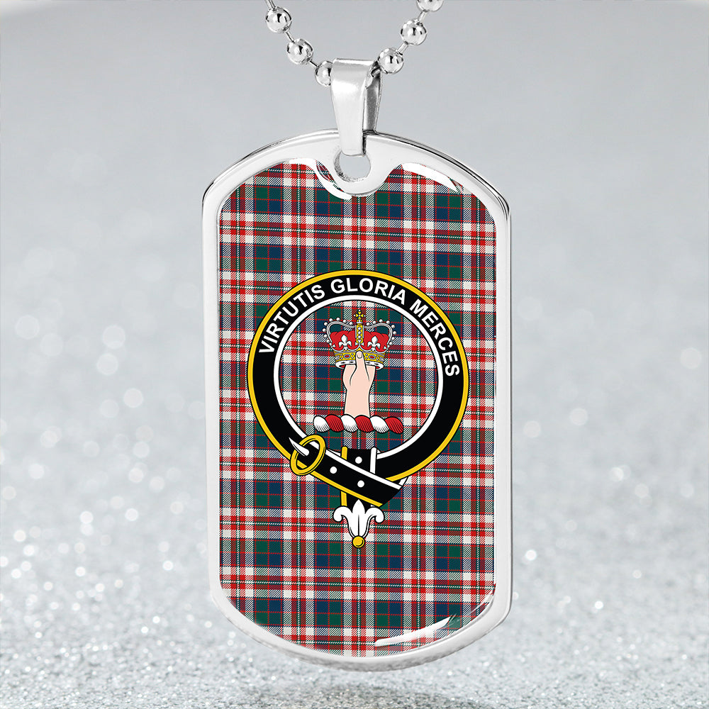 Robertson Dress #2 Modern Clan Badge Classic Tartan Dog Tag Necklace