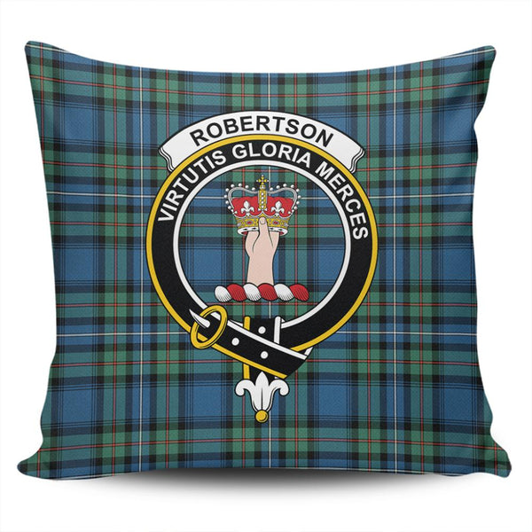 Robertson Hunting Ancient Tartan Classic Crest Pillow Cover